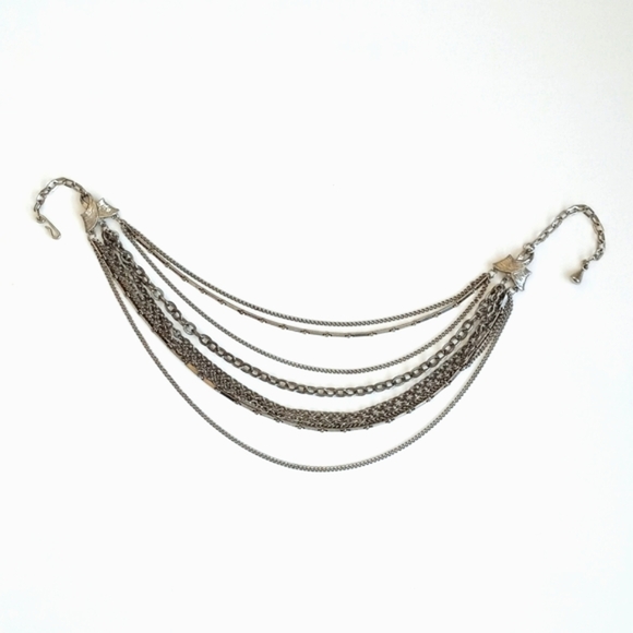Multi String Choker Style Bronze / Aged Brass Vintage Necklace (17” Length) - Picture 14 of 16